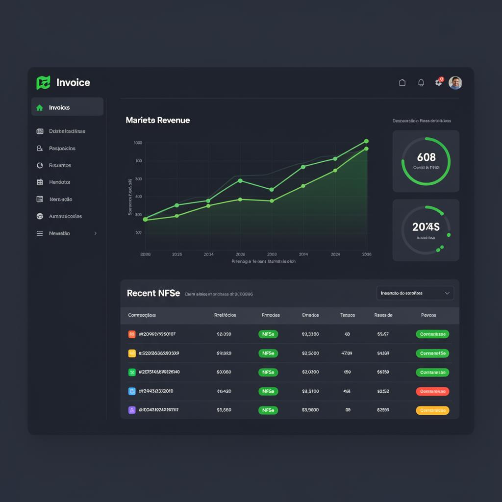 Dashboard do Contador do Zap com gráficos e tabela de NFSe